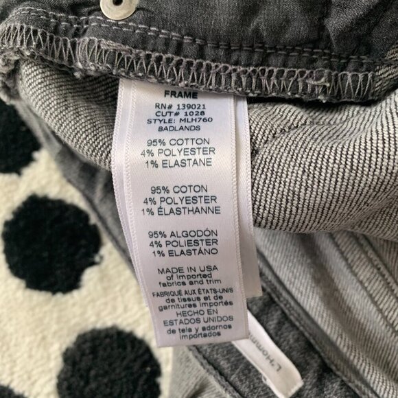 Frame Denim Jeans L'Homme Straight Badlands Charcoal Grey Denim - Picture 7 of 13